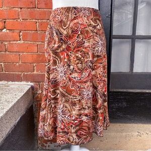 Y2K paisley midi skirt